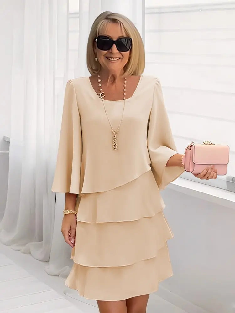 CATHERINE | Vestido con Volantes de Confort Elegante
