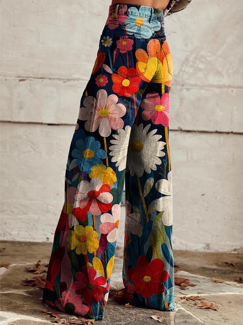 LENA | Pantalones Anchos Florales