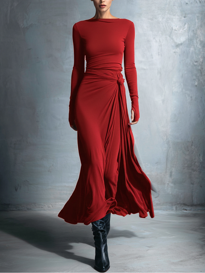VITTORIA | Vestido maxi con nudo lateral
