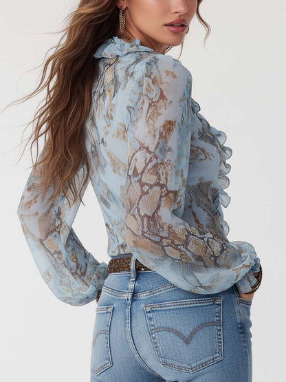 Marina · Blusa fruncida con cremallera dorada