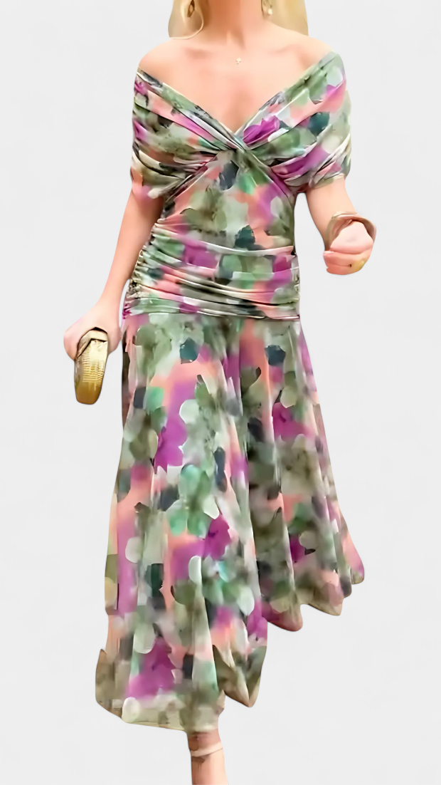 ROSANNA | Vestido largo floral con escote en V