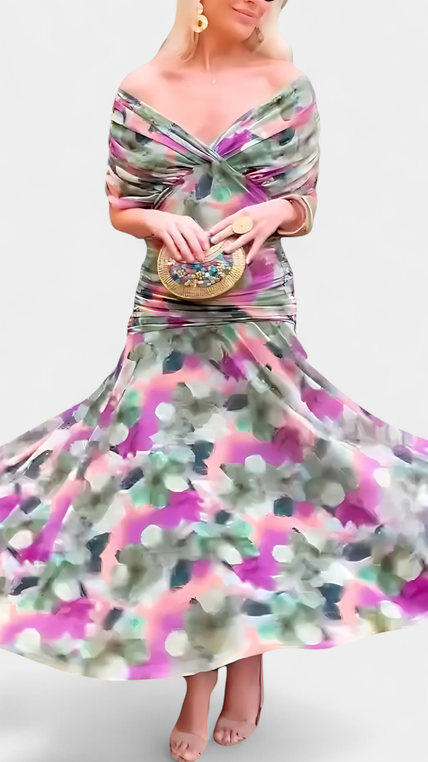 ROSANNA | Vestido largo floral con escote en V