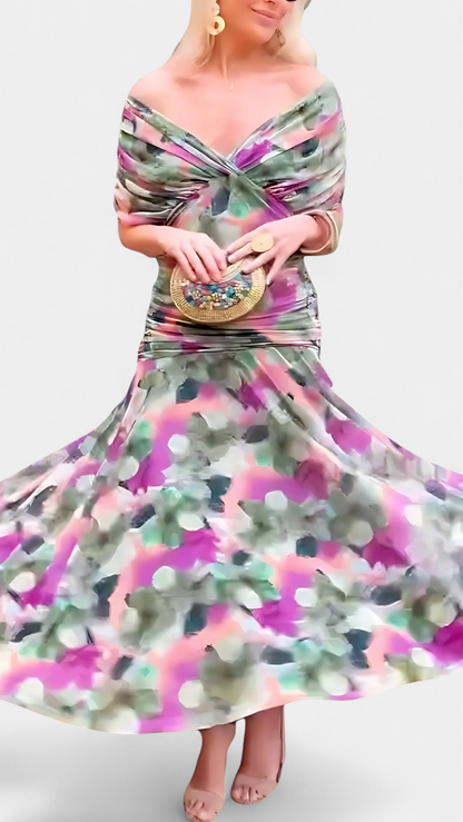 ROSANNA | Vestido largo floral con escote en V