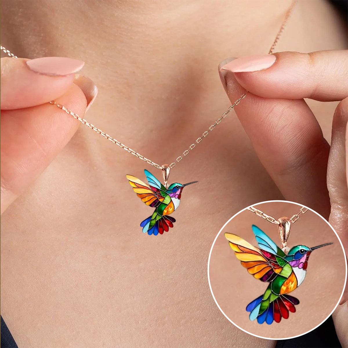 Hermoso collar de colibrí y aretes gratis – Oferta limitada