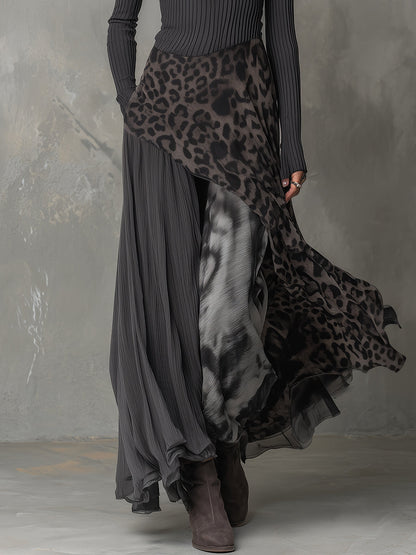 CARMEN | Vestido maxi bohemio con estampado leopardo