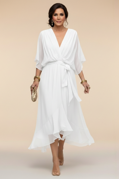 ESTEFFI | Vestido de Chiffon con escote en V