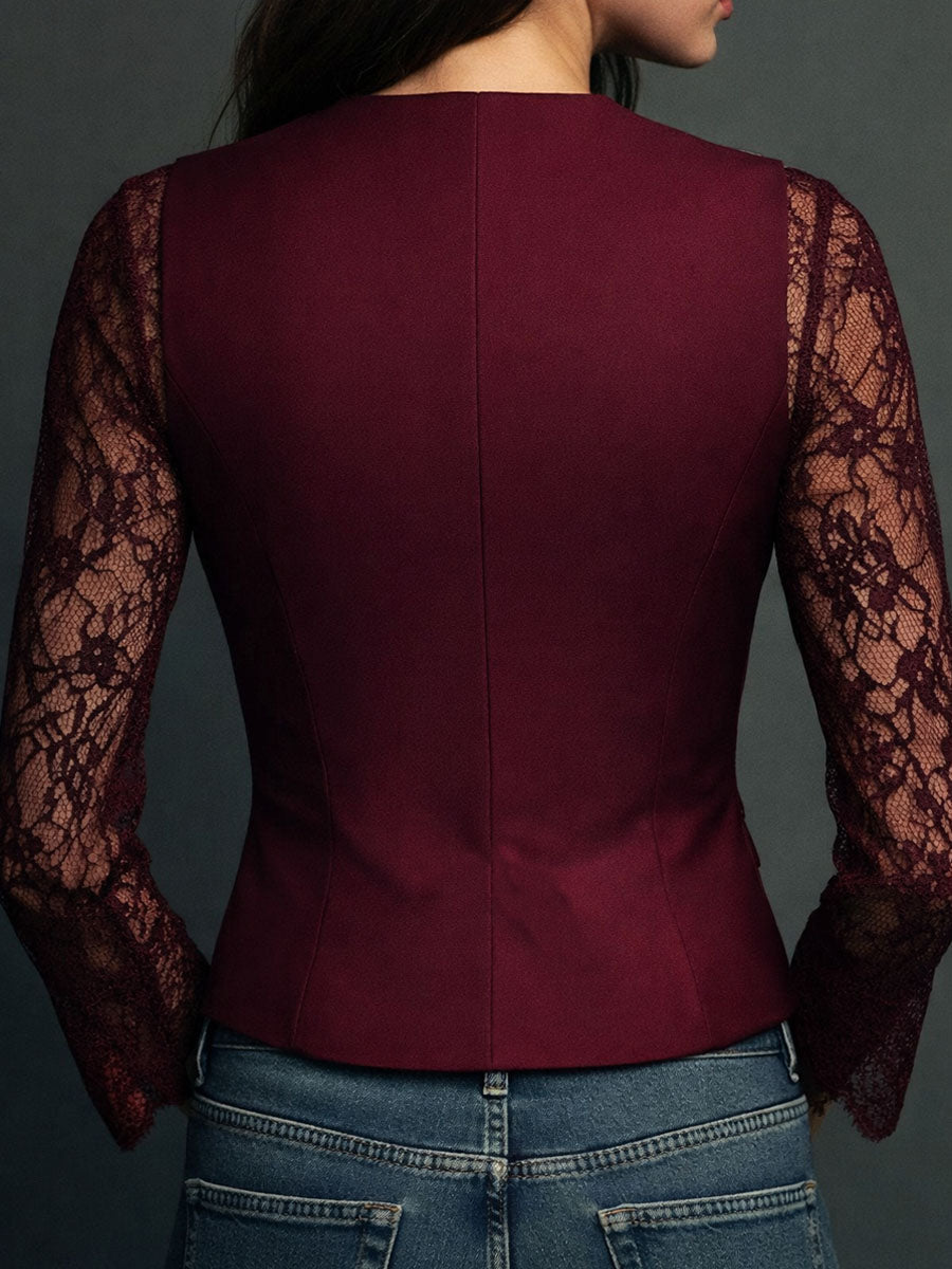 ALEXIA | Blazer negro con encaje