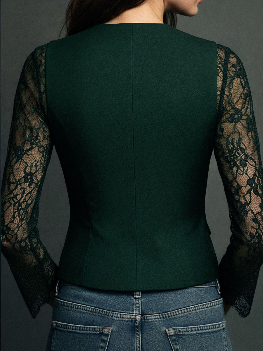 ALEXIA | Blazer negro con encaje