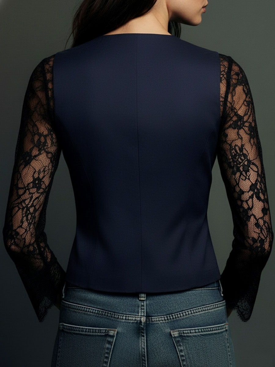 ALEXIA | Blazer negro con encaje