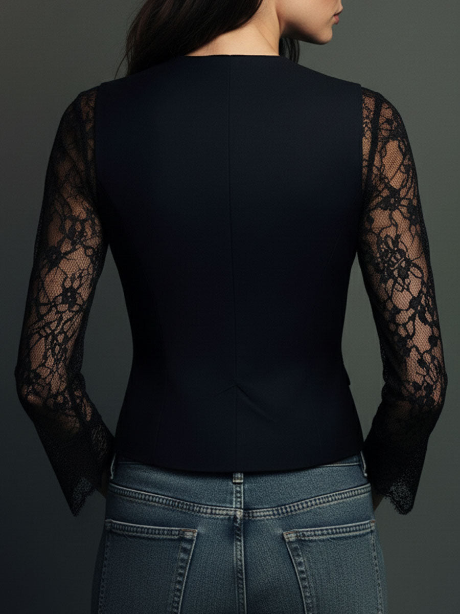 ALEXIA | Blazer negro con encaje