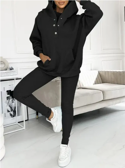EVA | Conjunto Sport Chic: Camiseta, sudadera y pantalón