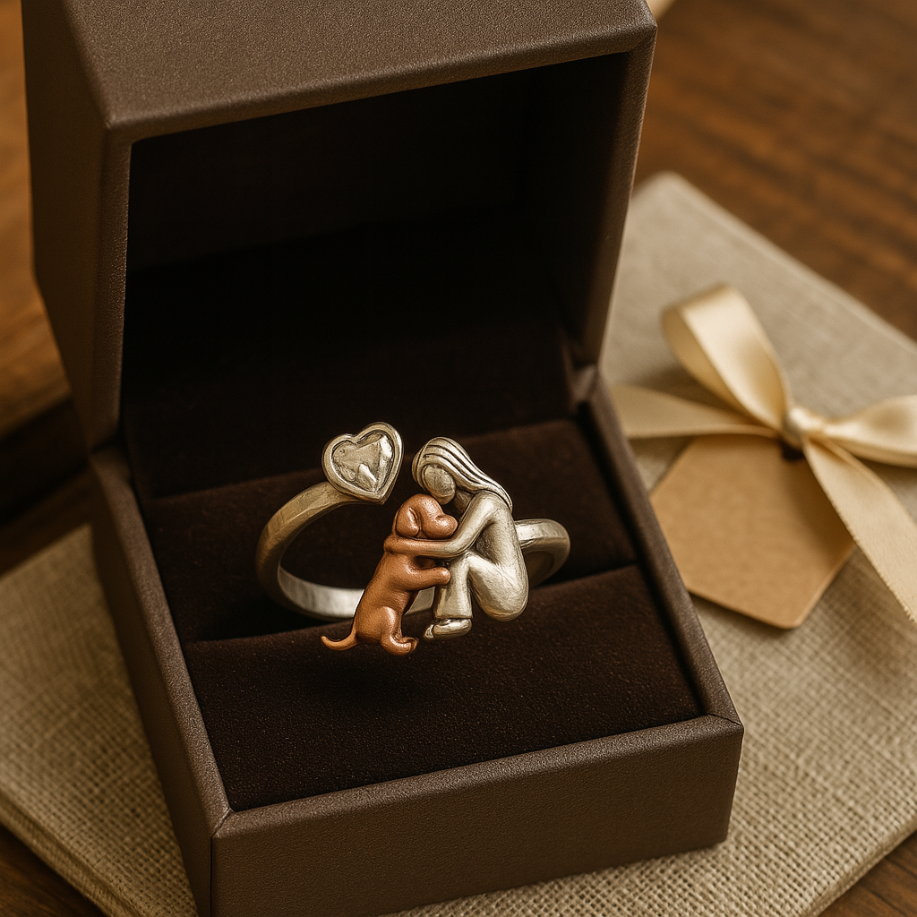 Anillo de plata hecho a mano con circonita en forma de corazón – Talla ajustable