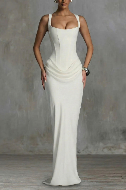 LEONOR | Vestido maxi de escote cuadrado