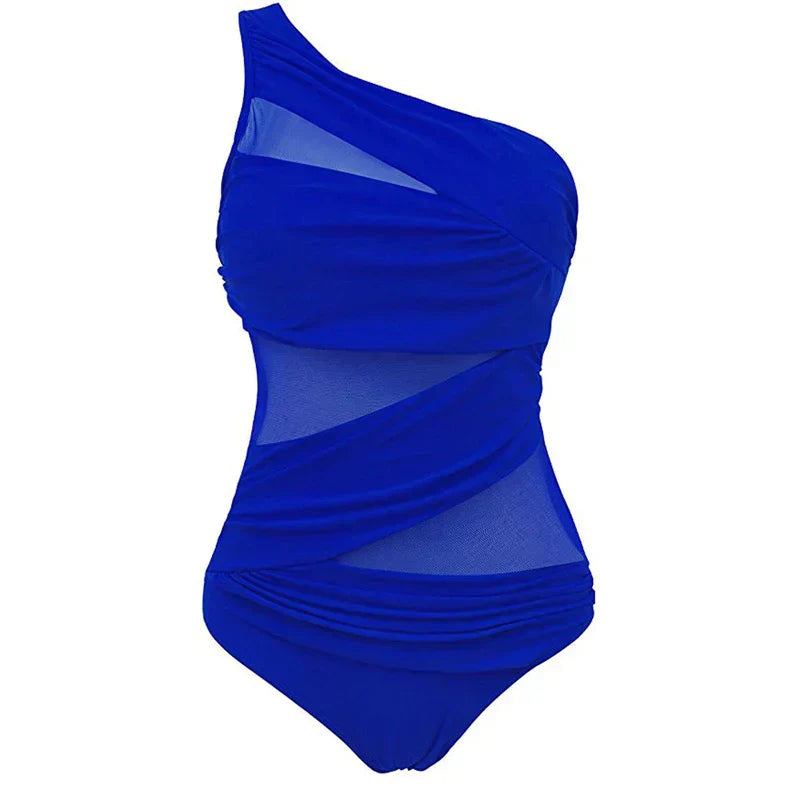 Nayla | Tu Elegante Traje de Baño de Hombro Único en Tallas Comodas