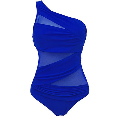 Nayla | Tu Elegante Traje de Baño de Hombro Único en Tallas Comodas
