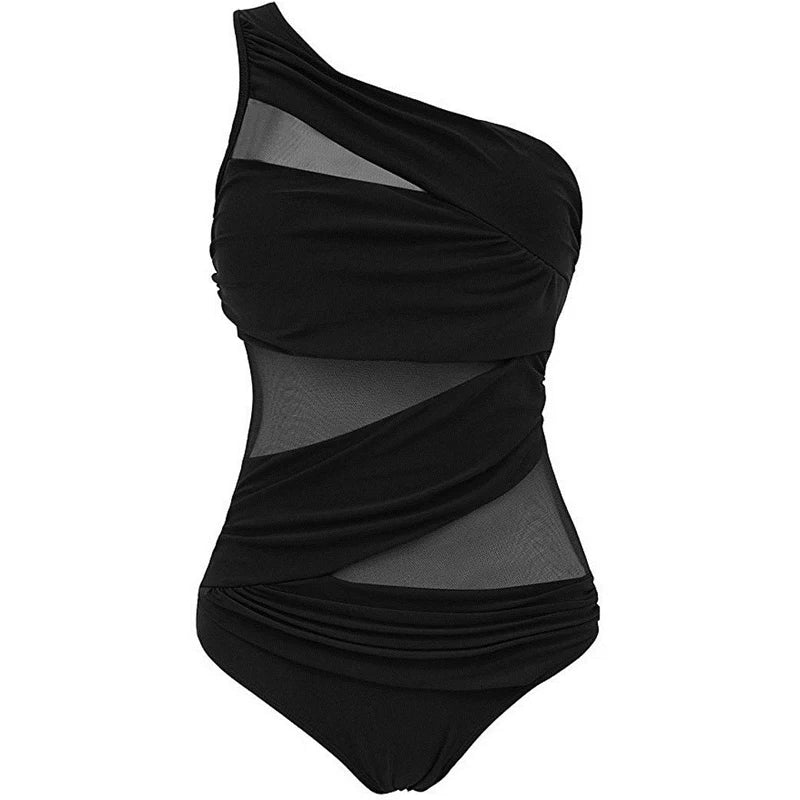 Nayla | Tu Elegante Traje de Baño de Hombro Único en Tallas Comodas