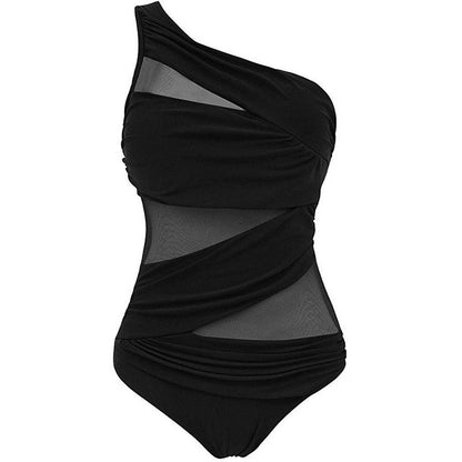Nayla | Tu Elegante Traje de Baño de Hombro Único en Tallas Comodas