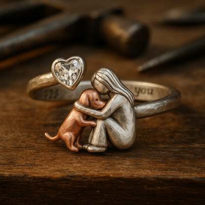 Anillo de plata hecho a mano con circonita en forma de corazón – Talla ajustable
