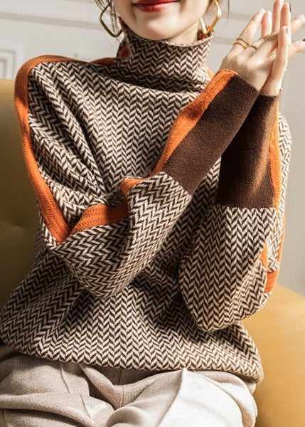 LIBRA | Jersey de cuello alto con rayas en contraste