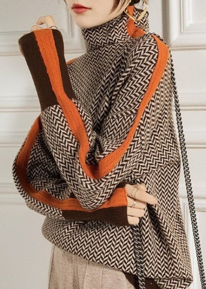 LIBRA | Jersey de cuello alto con rayas en contraste