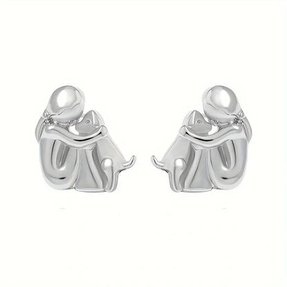 Pendientes Hug bicolor de plata y oro