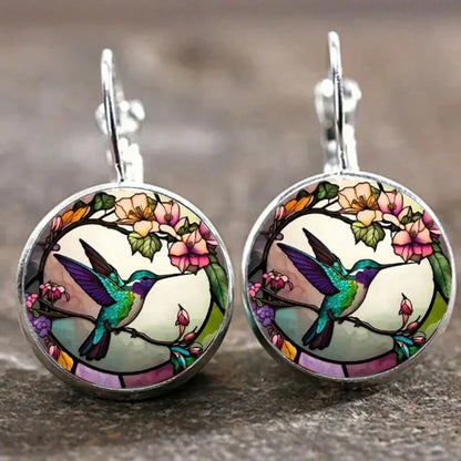 Collar con colgante de cúpula de cristal de colibrí