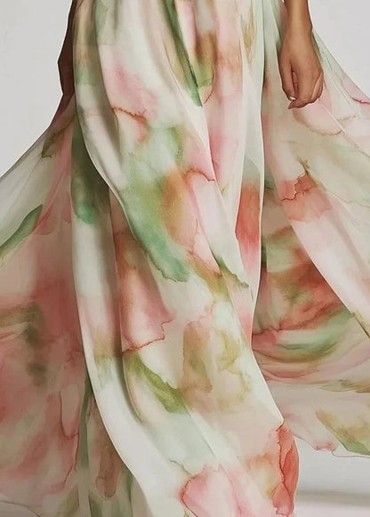 CELESTINA | Vestido maxi asimétrico con estampado artístico