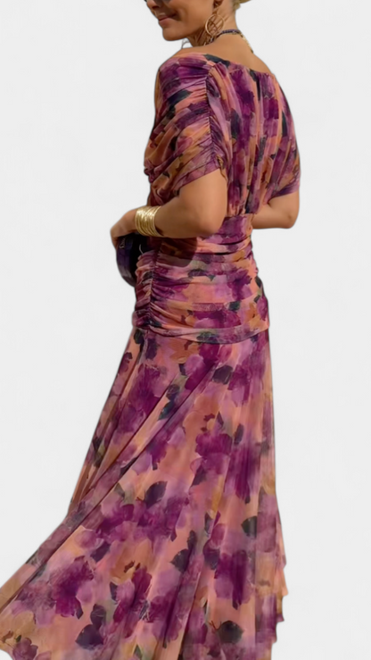 ROSANNA | Vestido largo floral con escote en V