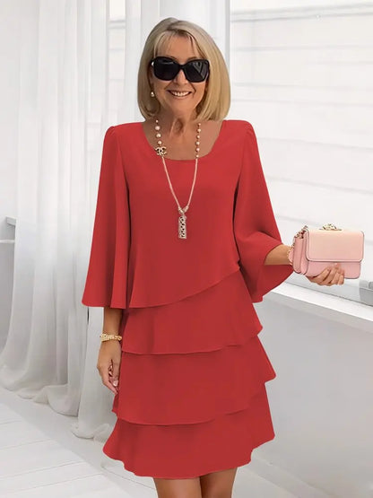 CATHERINE | Vestido con Volantes de Confort Elegante