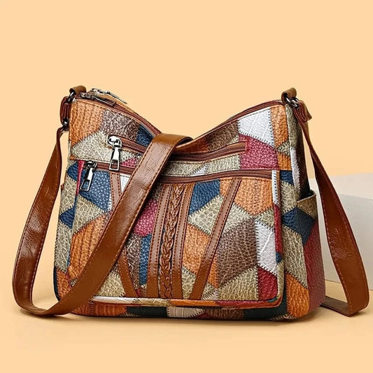 PATCH | Bolso de mano de piel mosaico