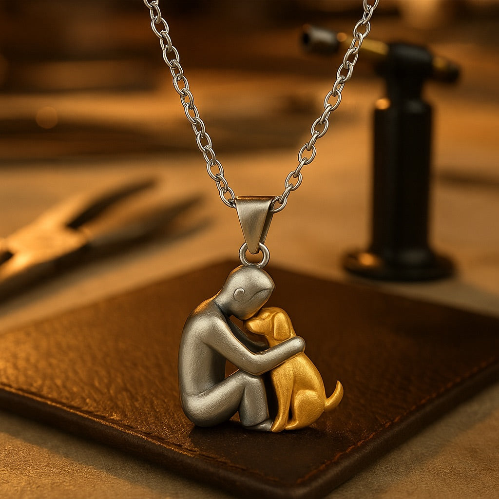 Collar con colgante de abrazo Perro
