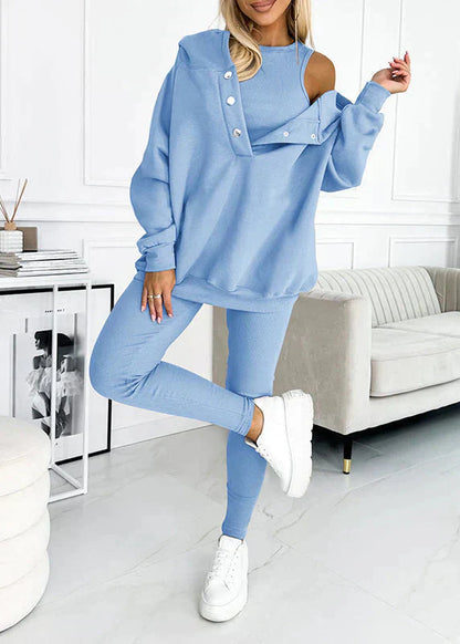 EVA | Conjunto Sport Chic: Camiseta, sudadera y pantalón