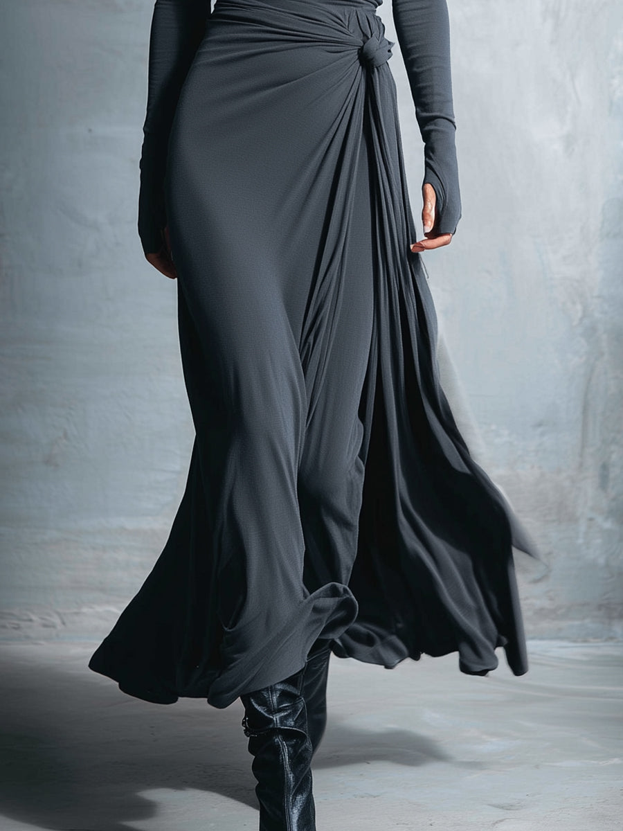 VITTORIA | Vestido maxi con nudo lateral