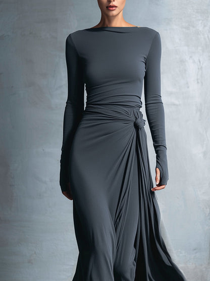 VITTORIA | Vestido maxi con nudo lateral