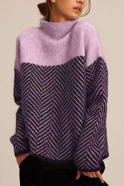 ADELINE | Jersey de cuello alto premium de punto fino