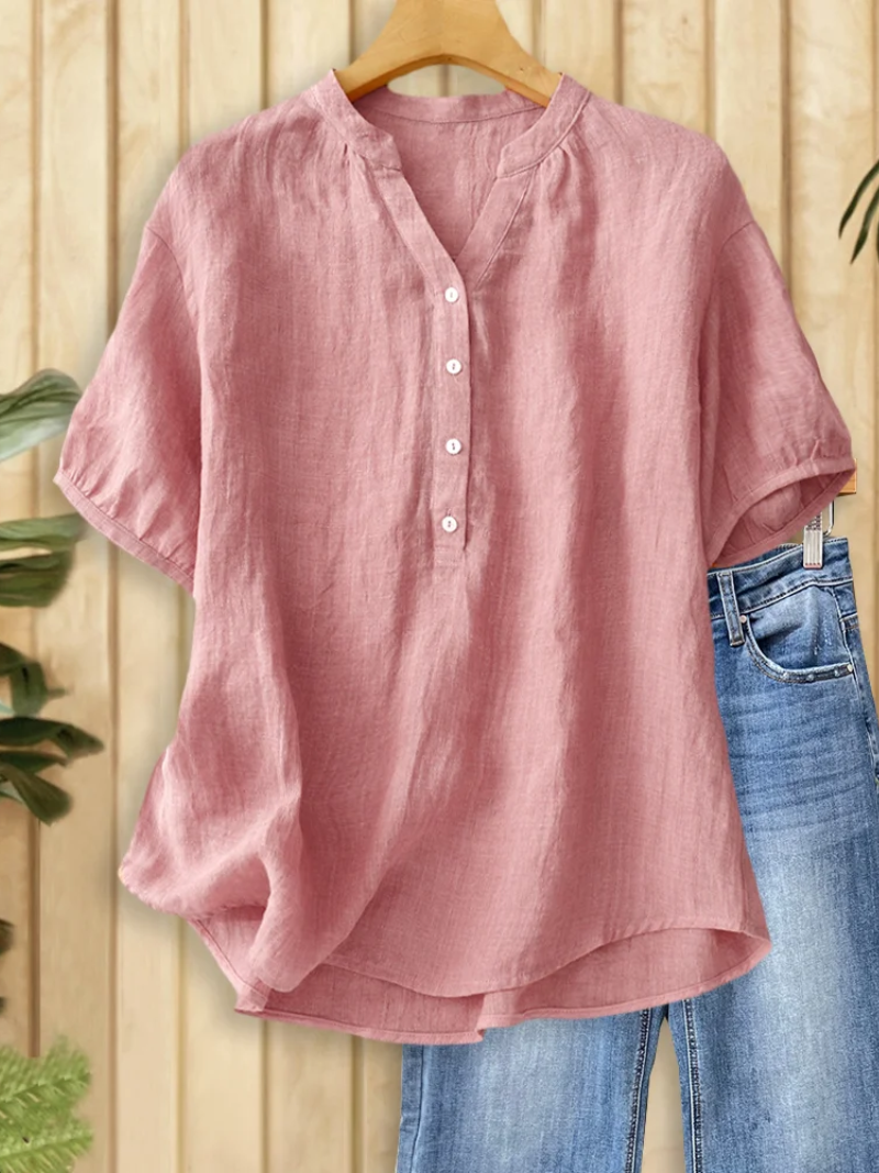 Helora - Blusa con escote en V y tacto suave