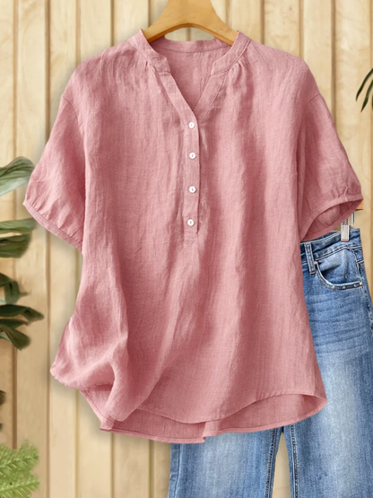Helora - Blusa con escote en V y tacto suave