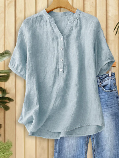Helora - Blusa con escote en V y tacto suave