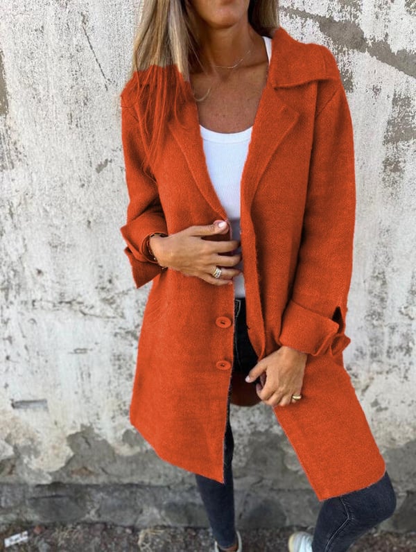 BASY | Abrigo informal de lana de botonadura sencilla con solapas
