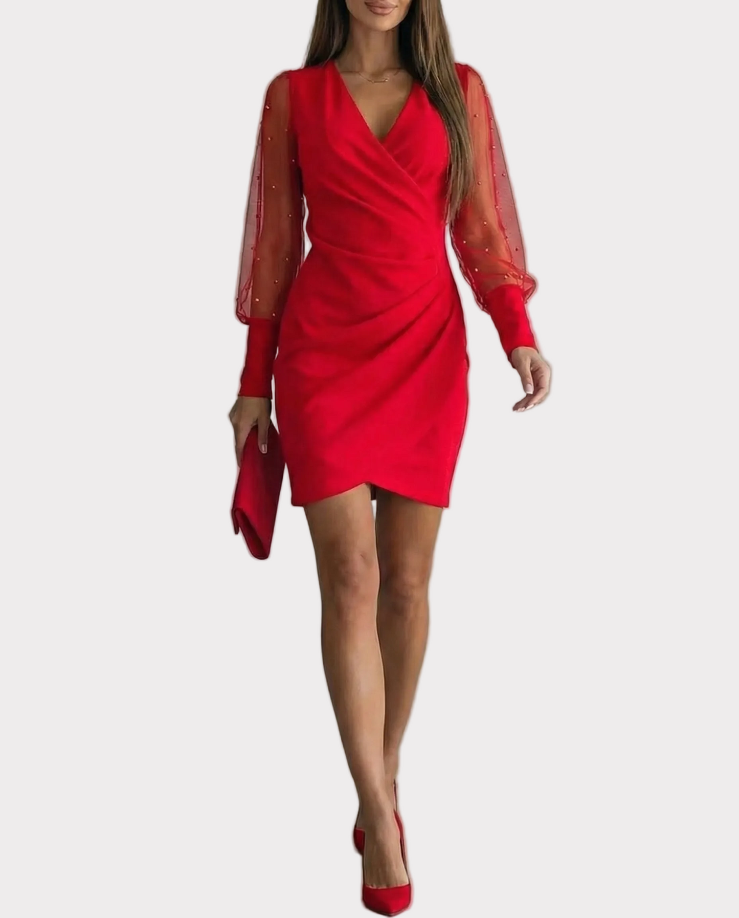 MARY | Vestido con hombros descubiertos y manga larga