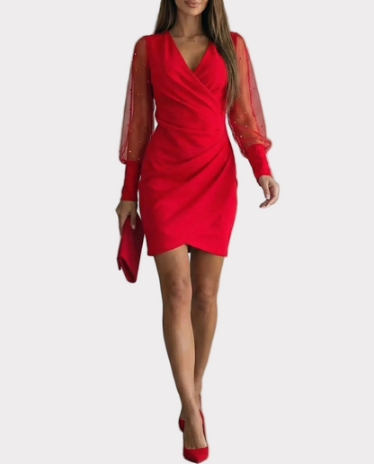 MARY | Vestido con hombros descubiertos y manga larga