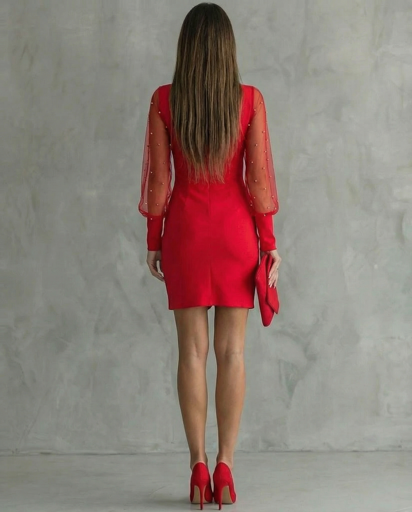 MARY | Vestido con hombros descubiertos y manga larga