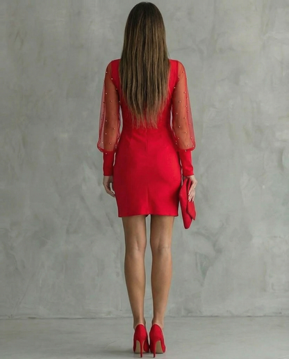 MARY | Vestido con hombros descubiertos y manga larga