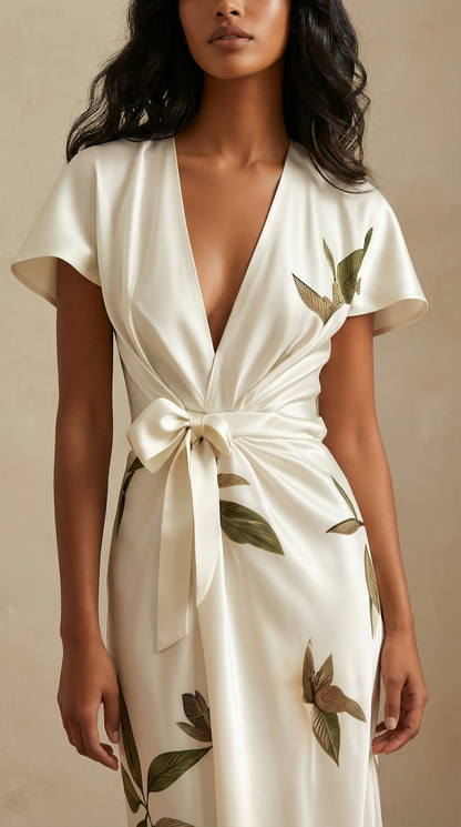 CLOE | Elegante vestido cruzado con estampado floral