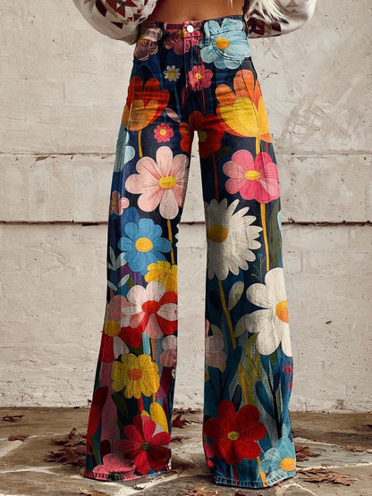 LENA | Pantalones Anchos Florales